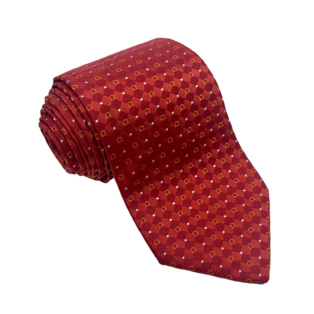 Salvatore Ferragamo Red Logo Tie